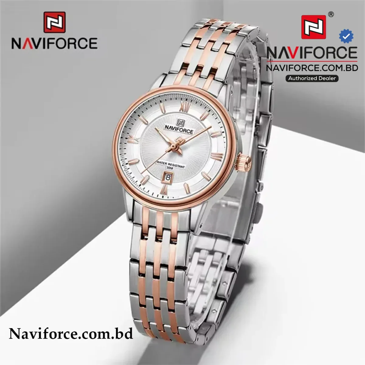 Naviforce 8040 For Women - Rose White - Image 3