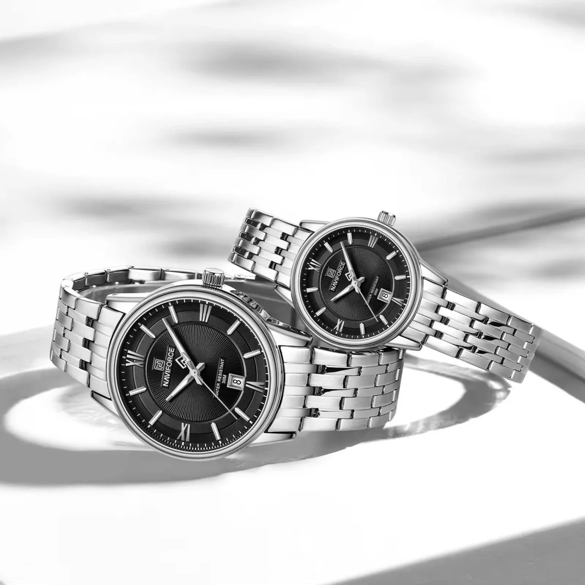 Naviforce 8040 Couple - Silver Black - Image 2