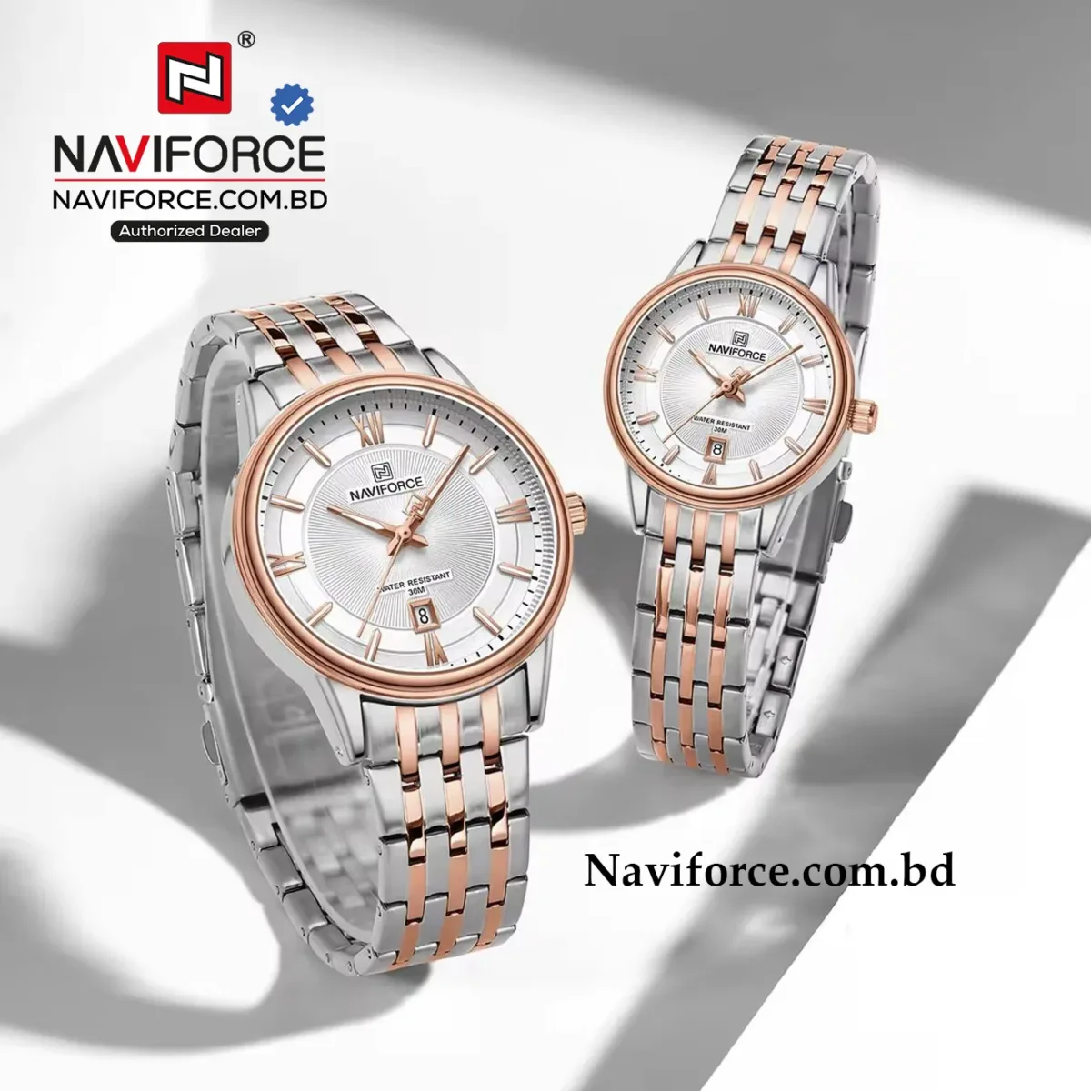 Naviforce 8040 Couple - Rose White - Image 1