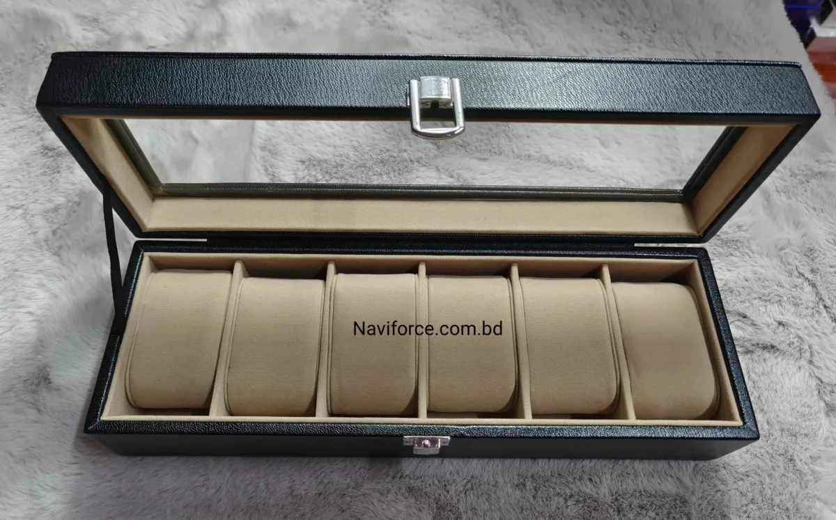 Watch Display Case Box - 6 Slots Black - Image 7