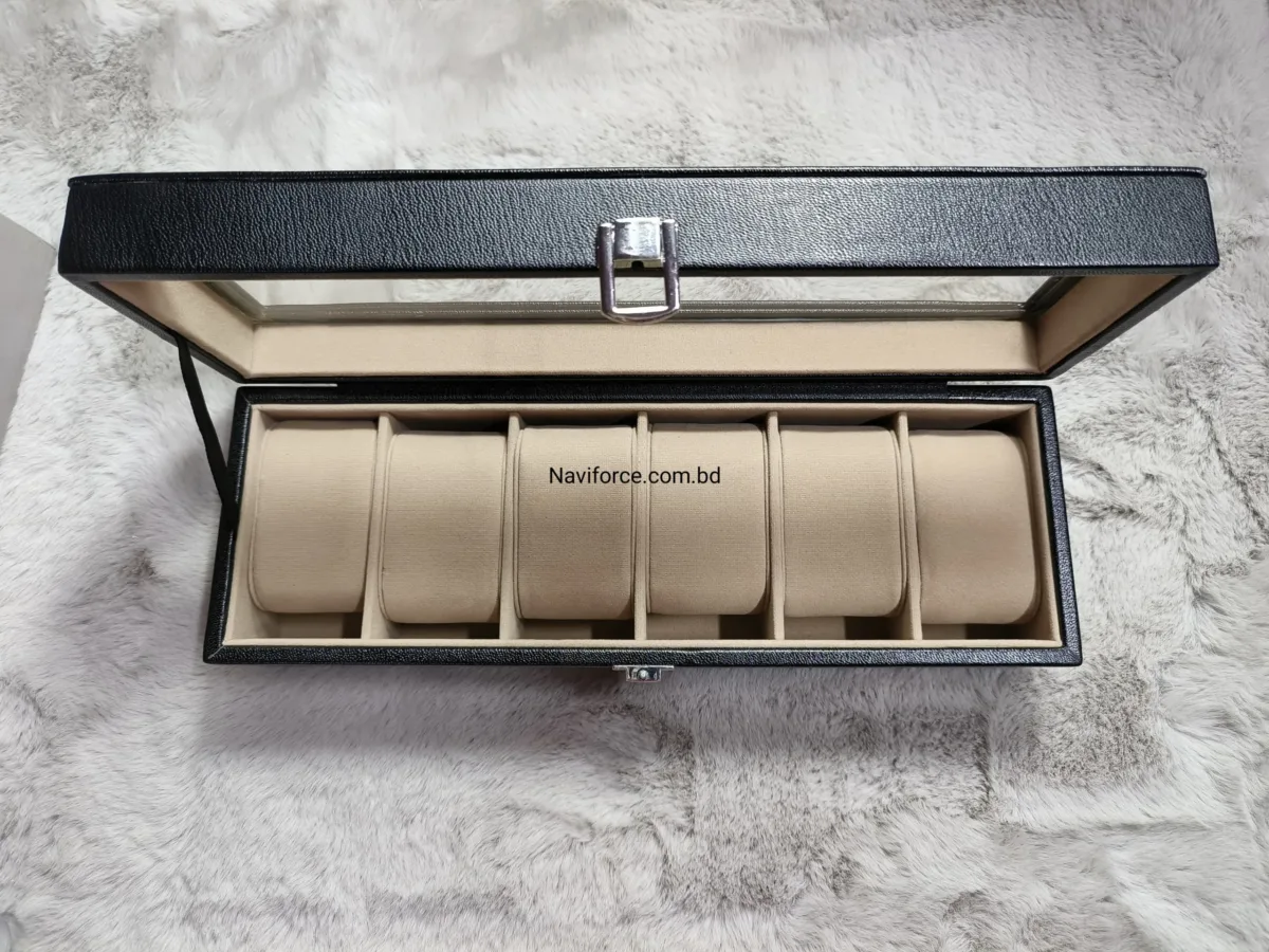 Watch Display Case Box - 6 Slots Black - Image 5