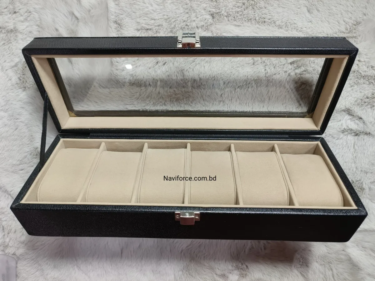 Watch Display Case Box - 6 Slots Black - Image 6