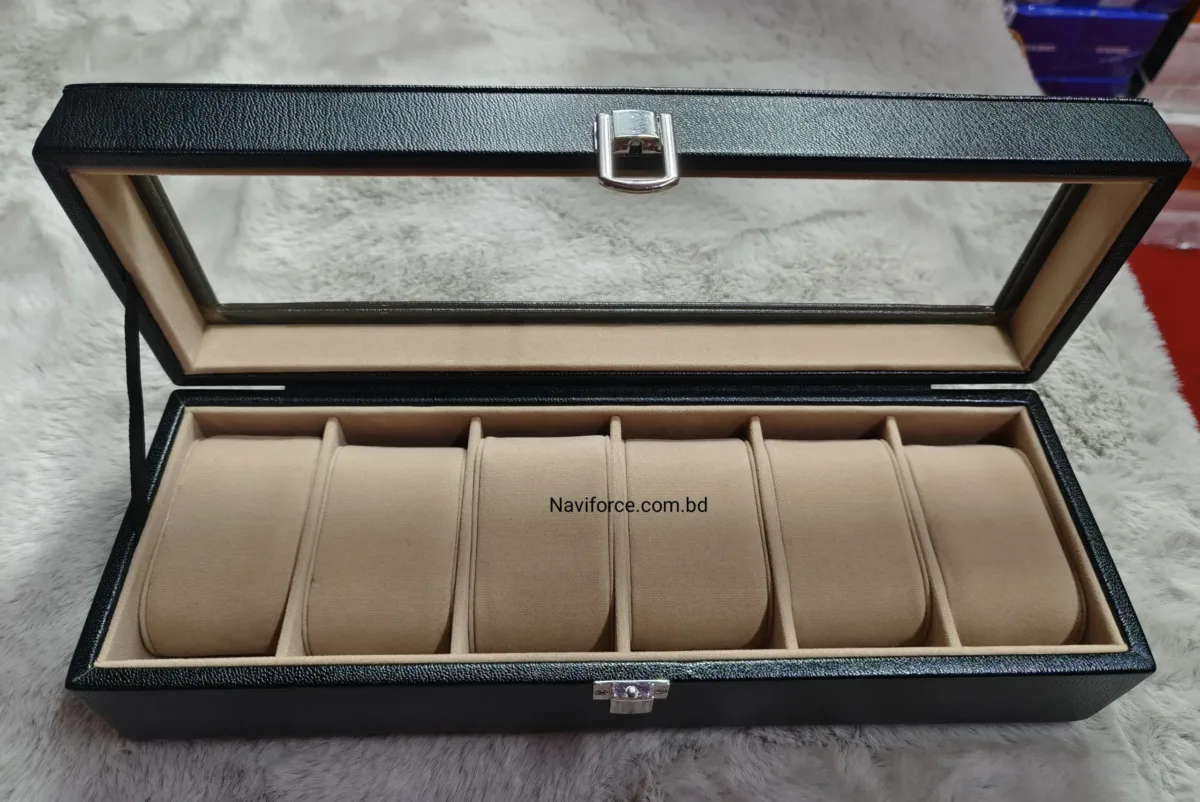 Watch Display Case Box - 6 Slots Black - Image 2