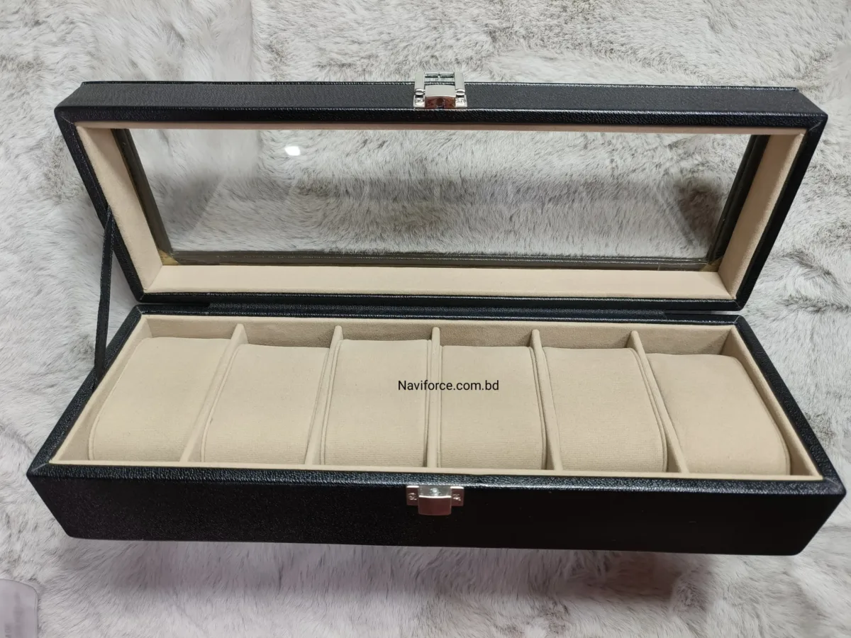 Watch Display Case Box - 6 Slots Black - Image 4