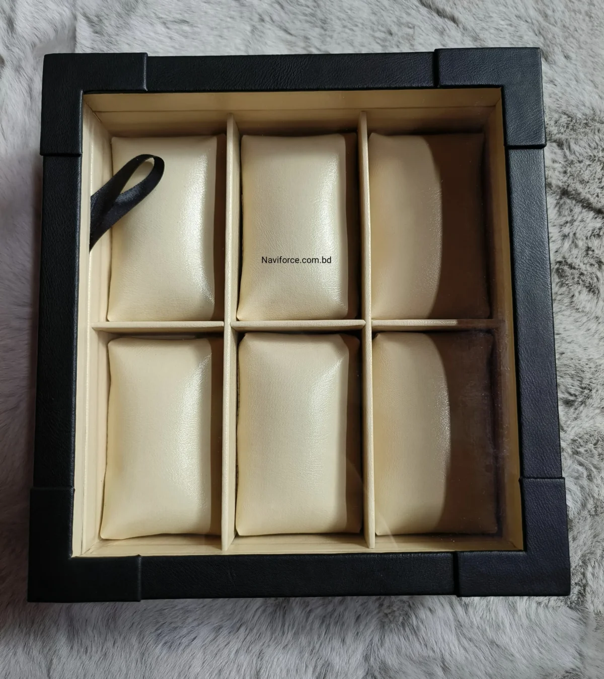 Watch Display Case Wood Box - 6 Slots Black - Image 1