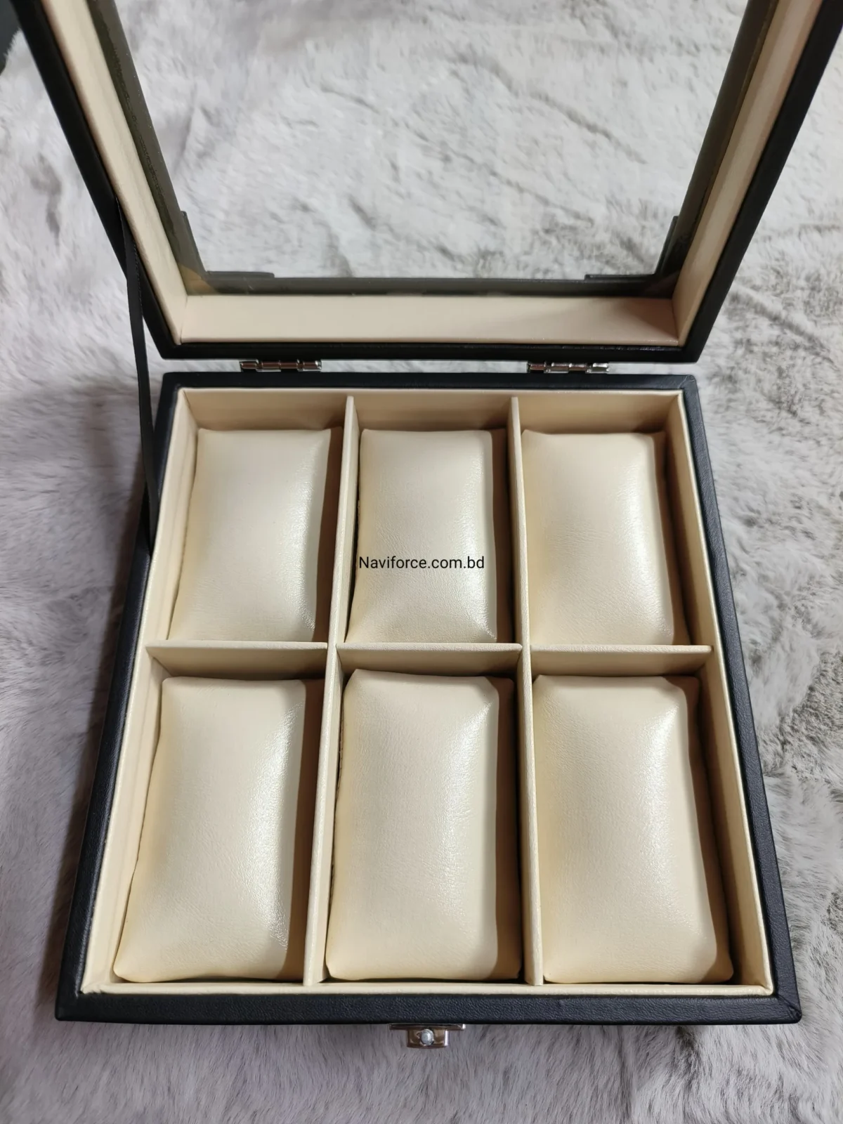 Watch Display Case Wood Box - 6 Slots Black - Image 4