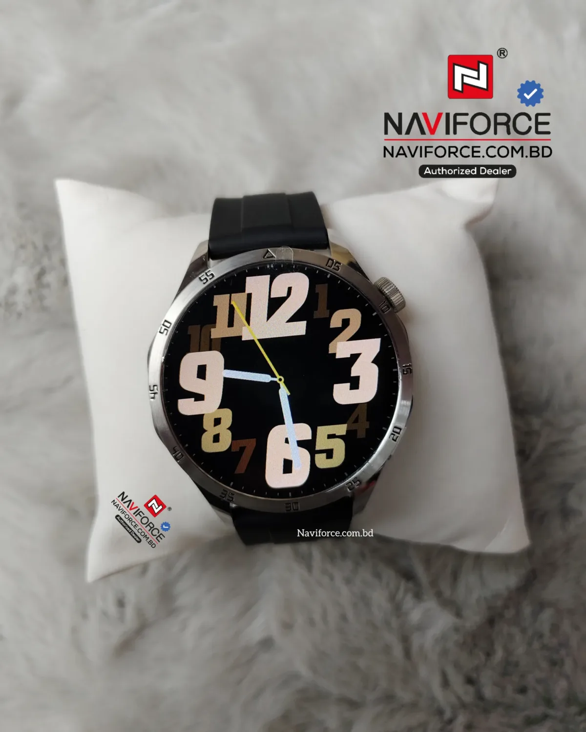 Naviforce NT12 Smart Watch – Silver Black - Image 3