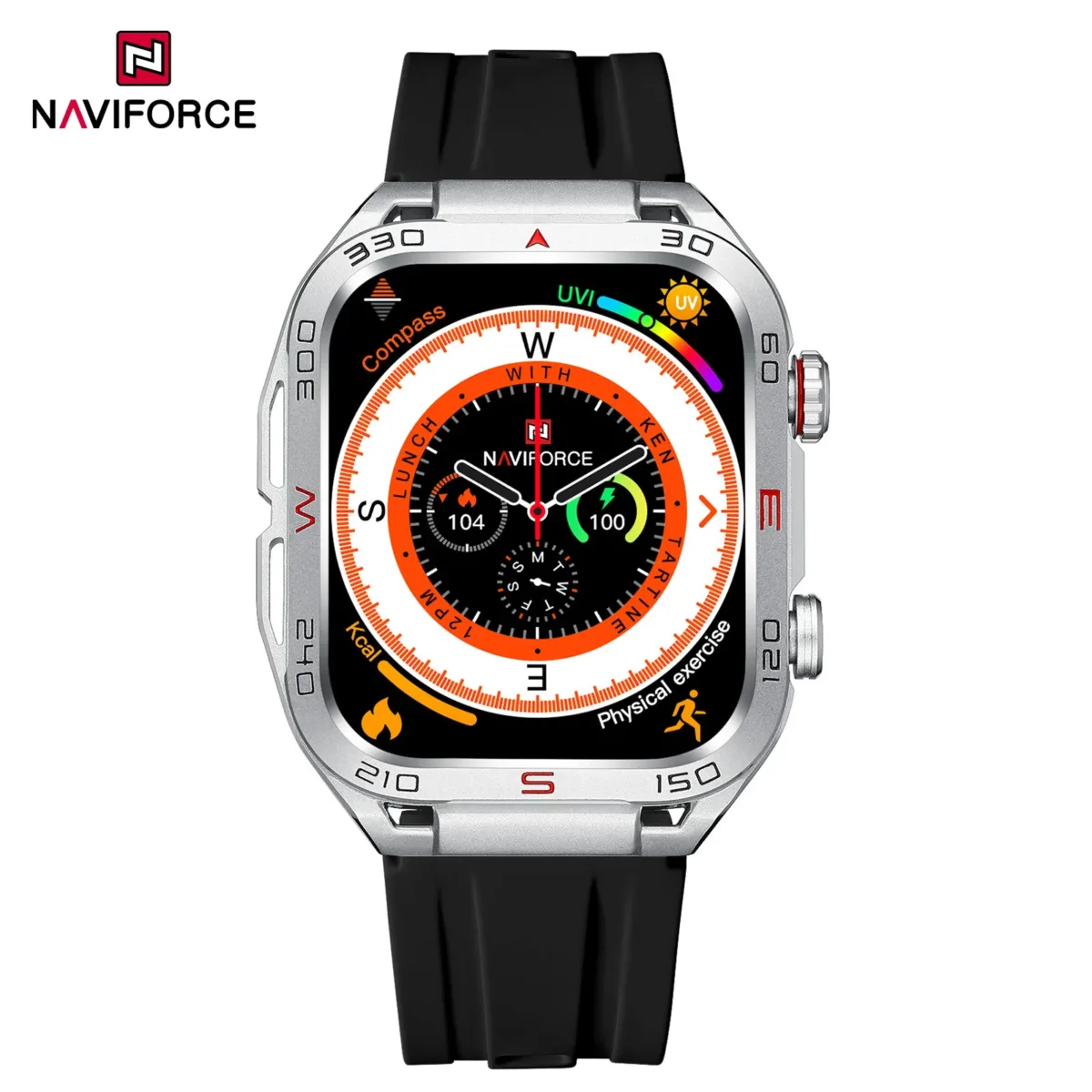 Naviforce NT11 Smart Watch - Silver Black - Image 2
