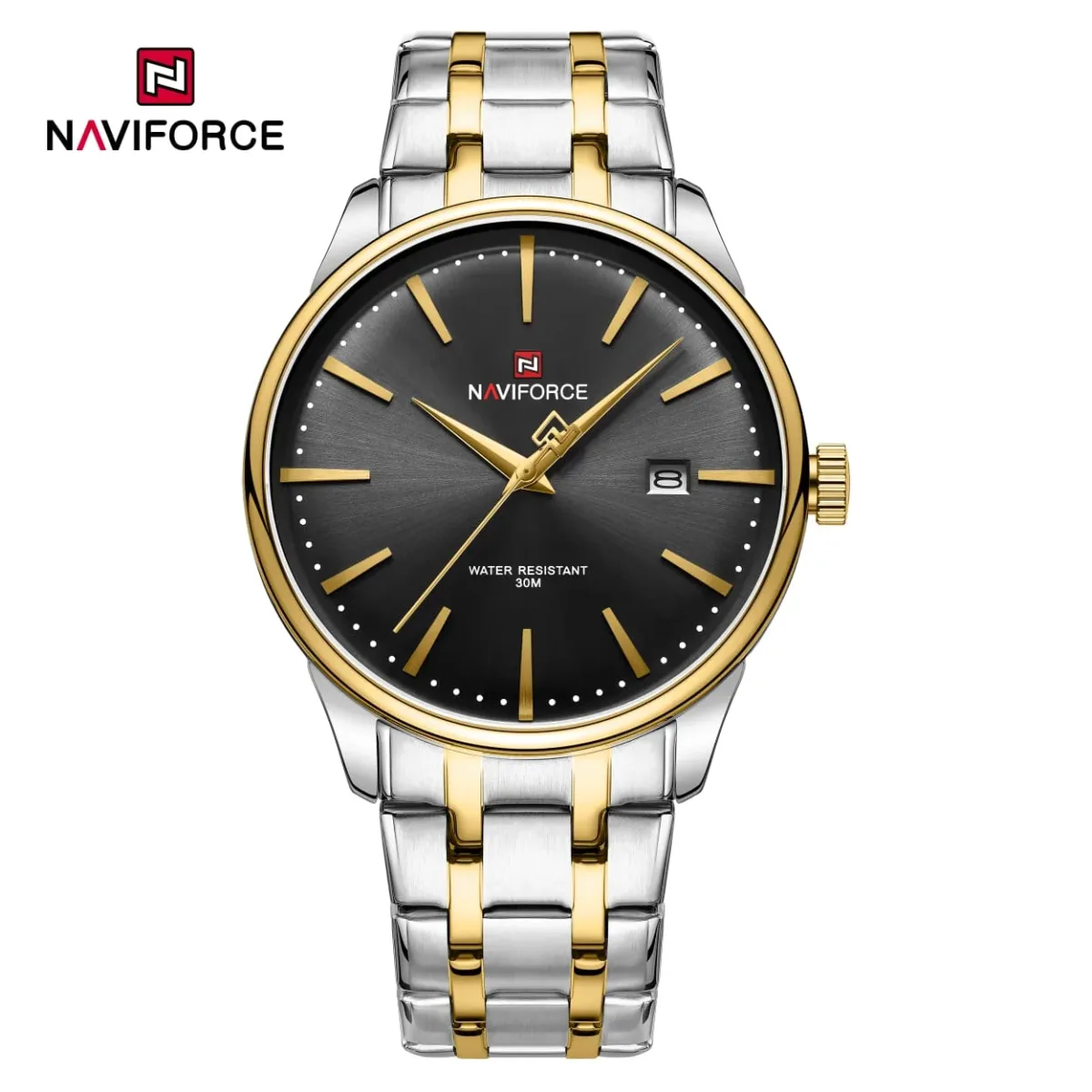 Naviforce 9230 CH - Sliver Gold Black For Men - Image 11