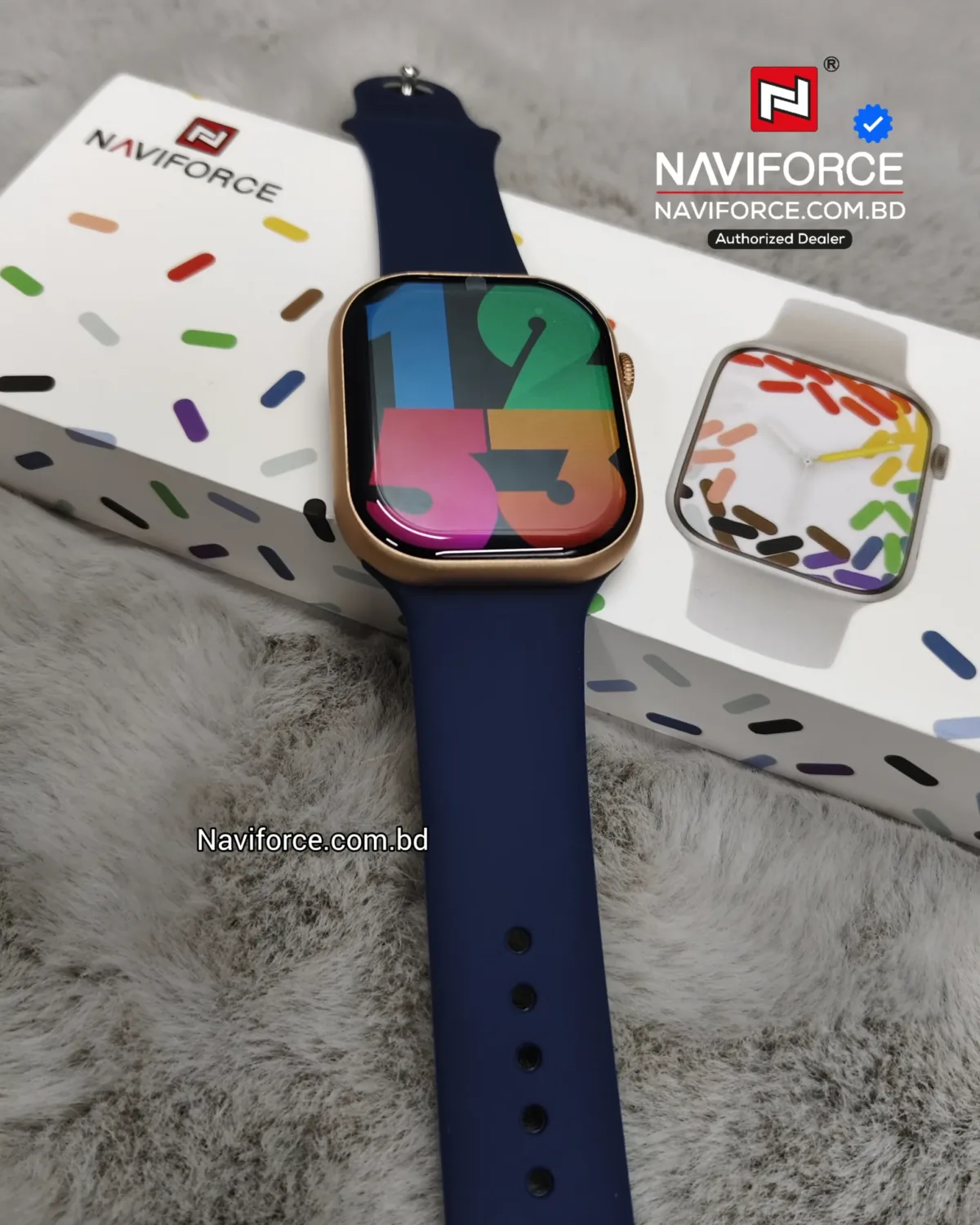 Naviforce NT14 Smart Watch - Blue Gold - Image 5