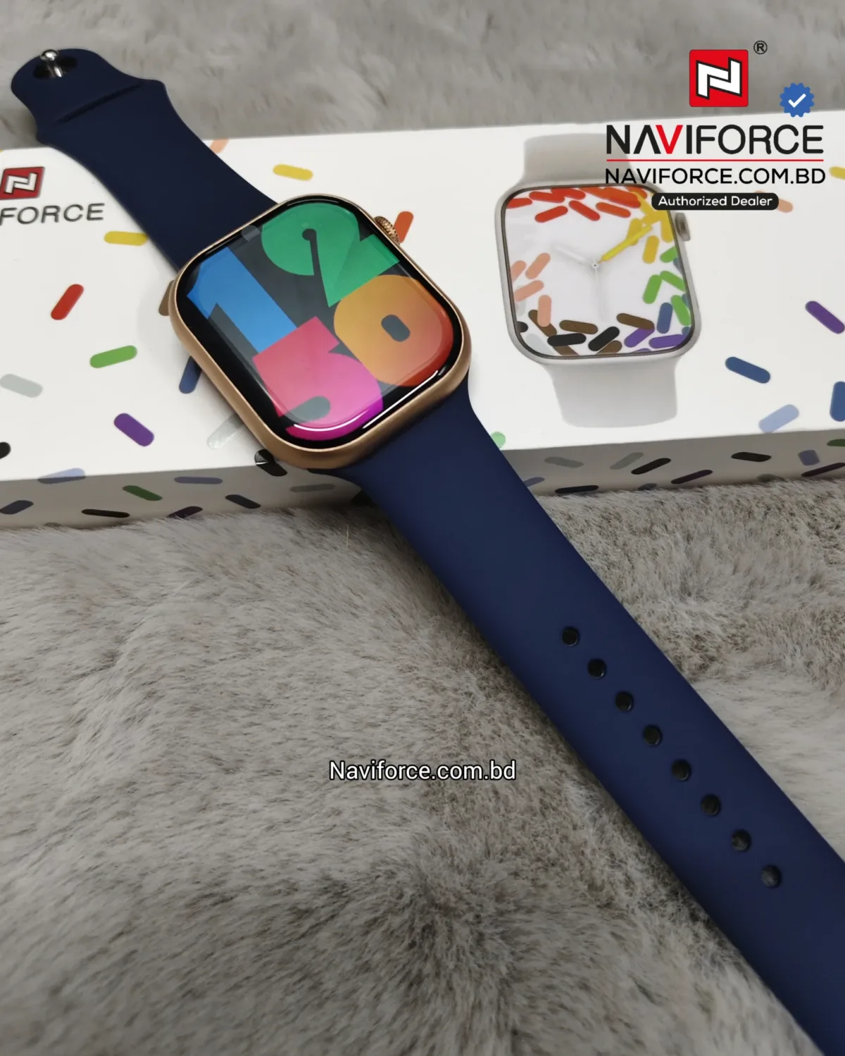 Naviforce NT14 Smart Watch - Blue Gold - Image 2