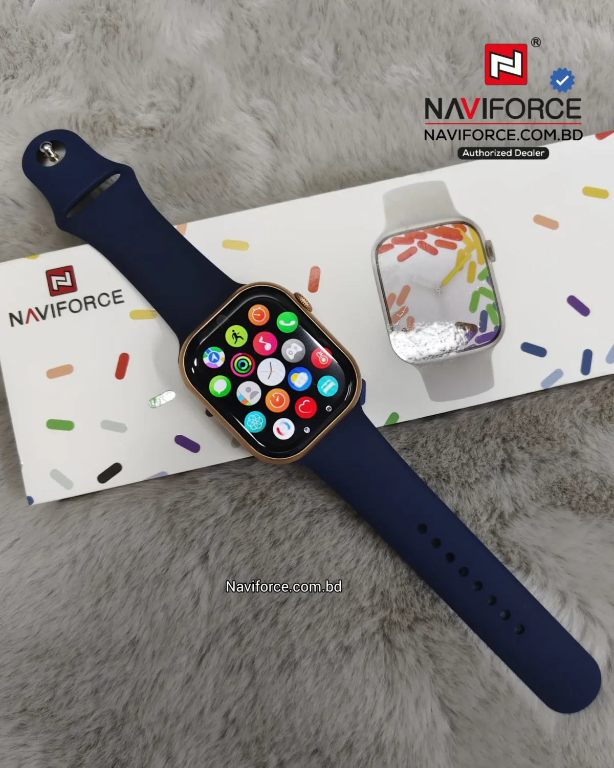 Naviforce NT14 Smart Watch - Blue Gold - Image 7