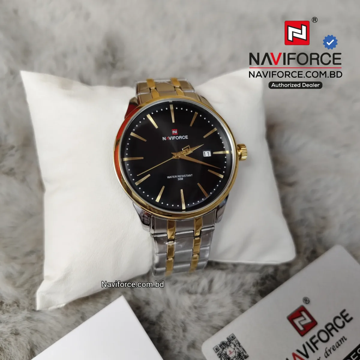 Naviforce 9230 CH - Sliver Gold Black For Men - Image 6