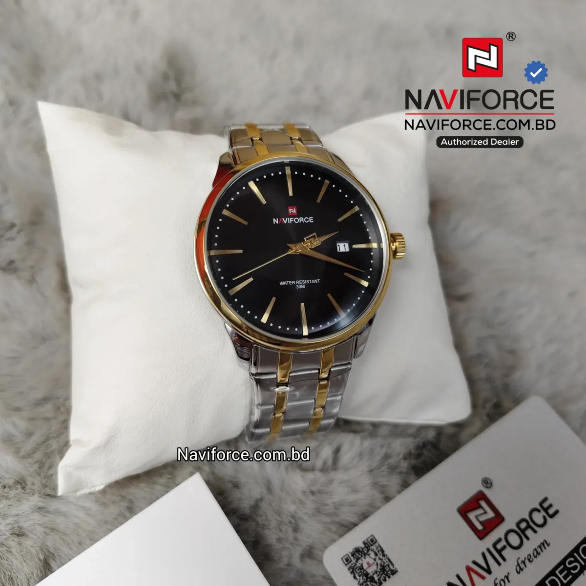 Naviforce 9230 CH - Sliver Gold Black For Men - Image 9