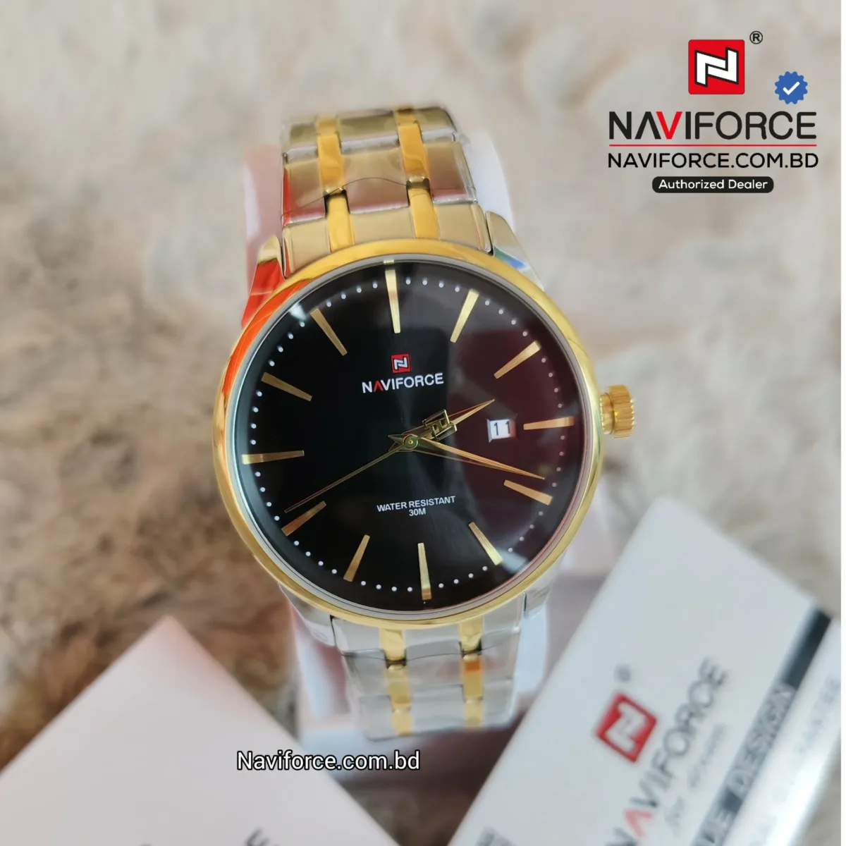 Naviforce 9230 CH - Sliver Gold Black For Men - Image 2