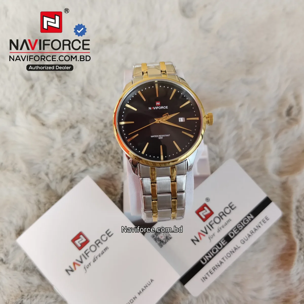 Naviforce 9230 CH - Sliver Gold Black For Men - Image 4