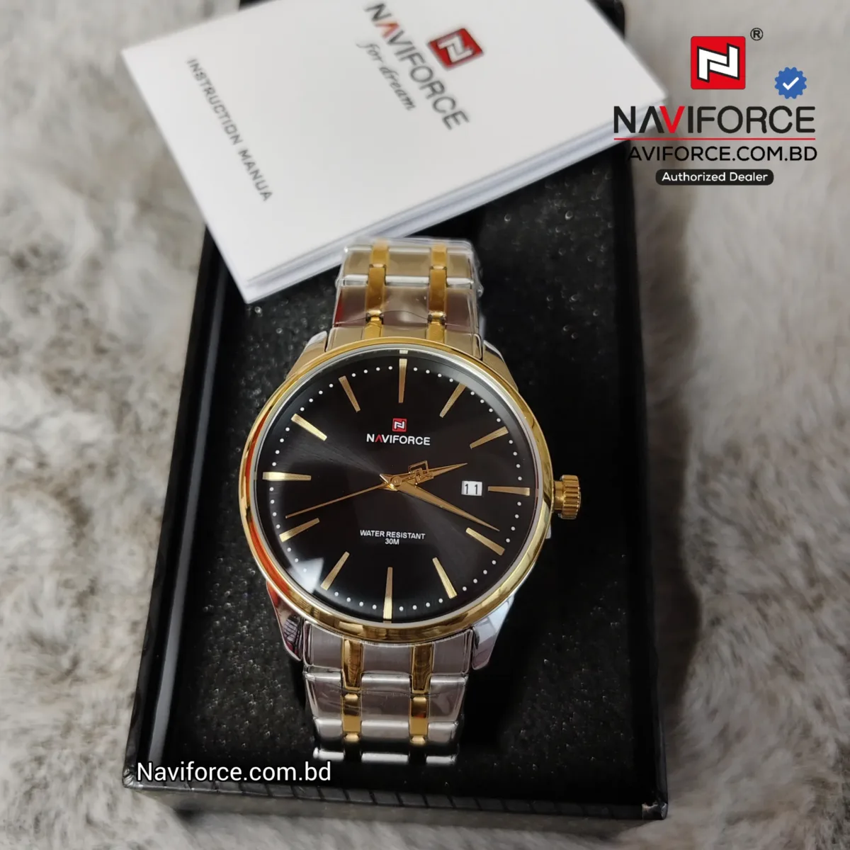 Naviforce 9230 CH - Sliver Gold Black For Men - Image 10