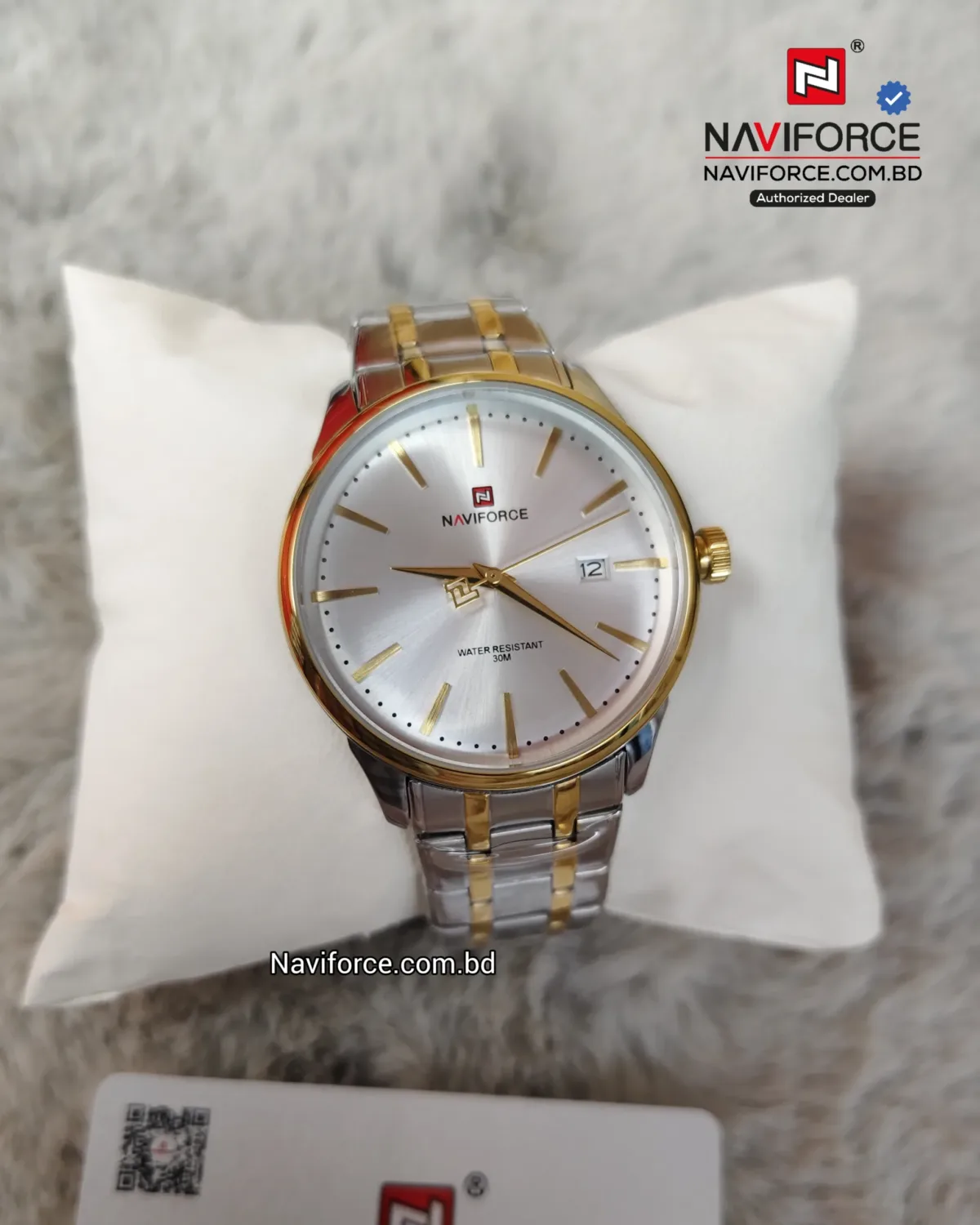 Naviforce 9230 CH - Sliver Gold White For Men - Image 4