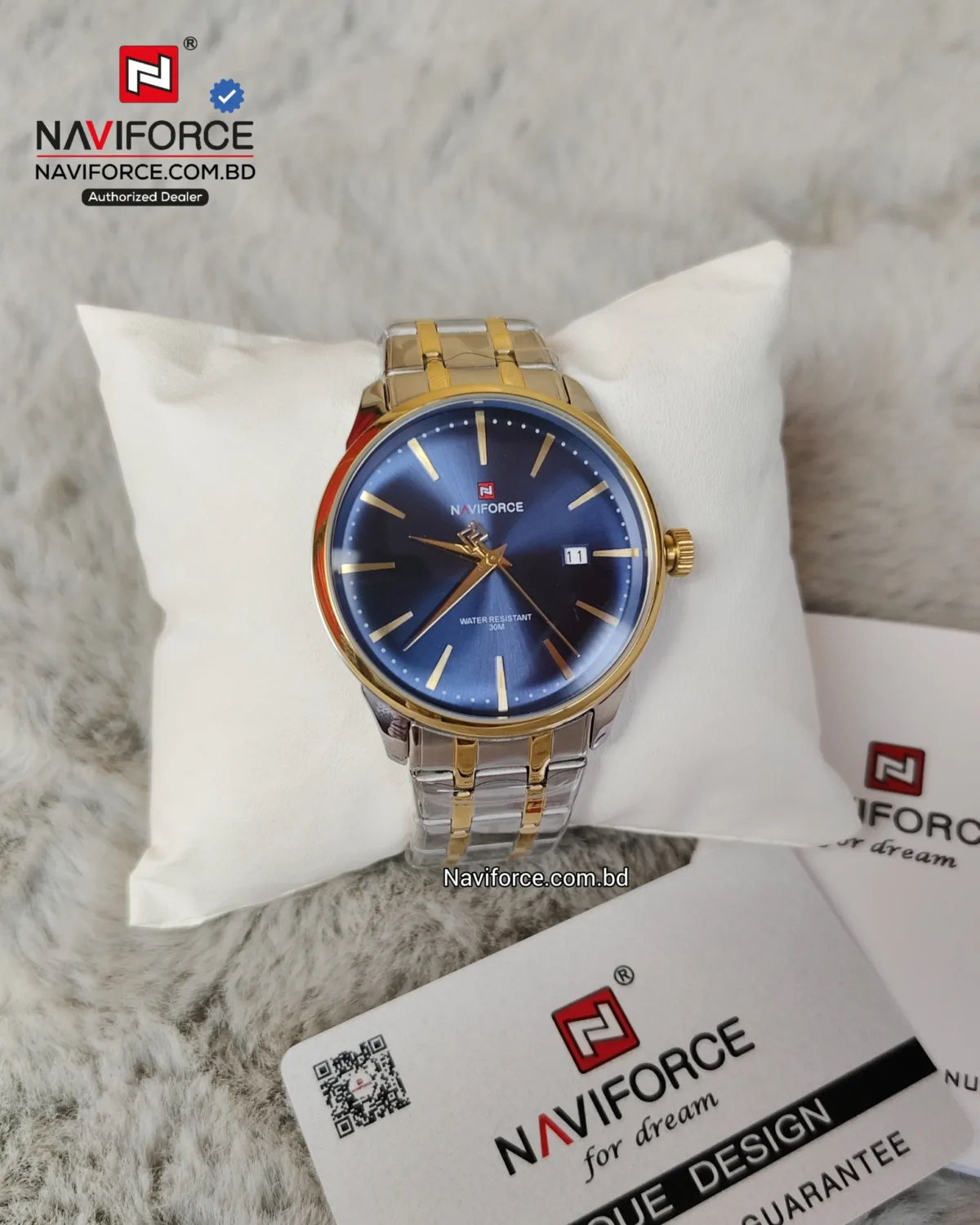 Naviforce 9230 CH - Sliver Gold Blue For Men - Image 2