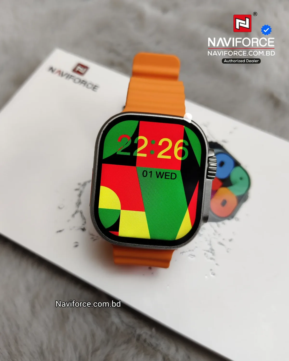 Naviforce NT13 Smart Watch - Silver Orange - Image 1