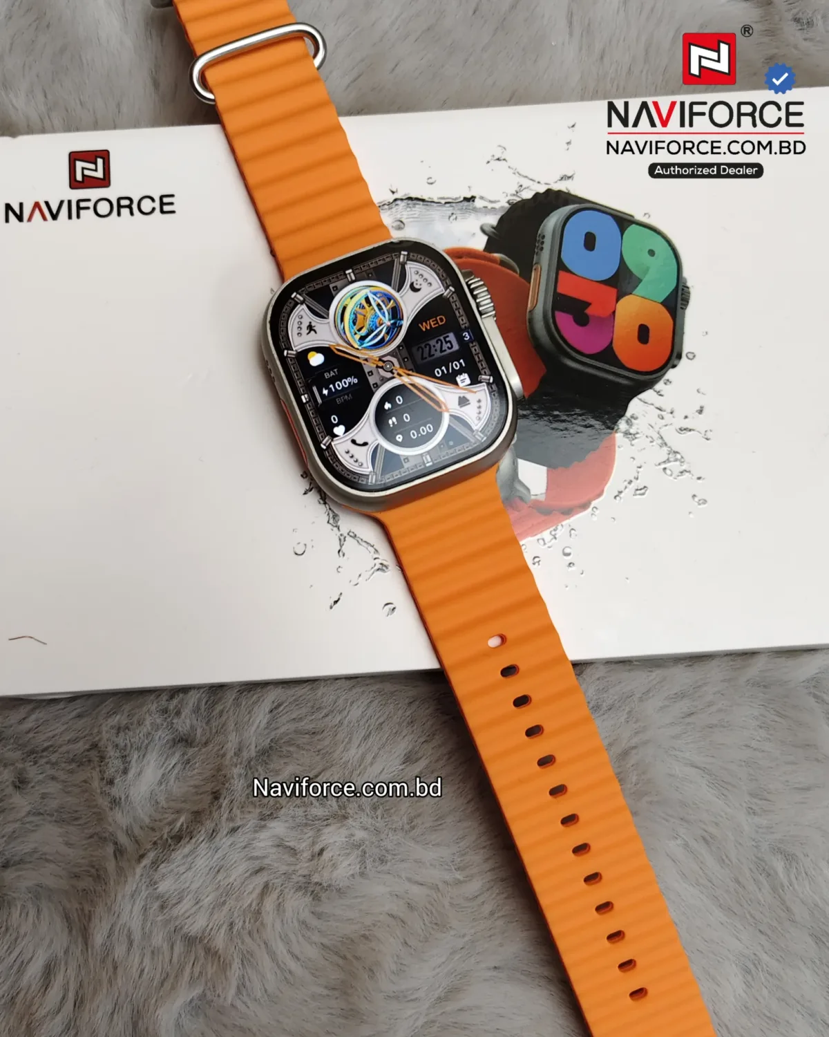 Naviforce NT13 Smart Watch - Silver Orange - Image 4