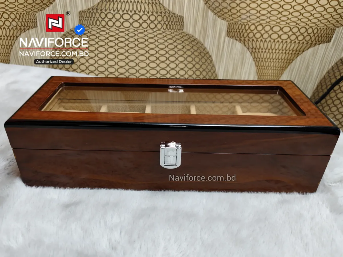 Brown Lacquered Wooden case - 5 Slots - Image 2