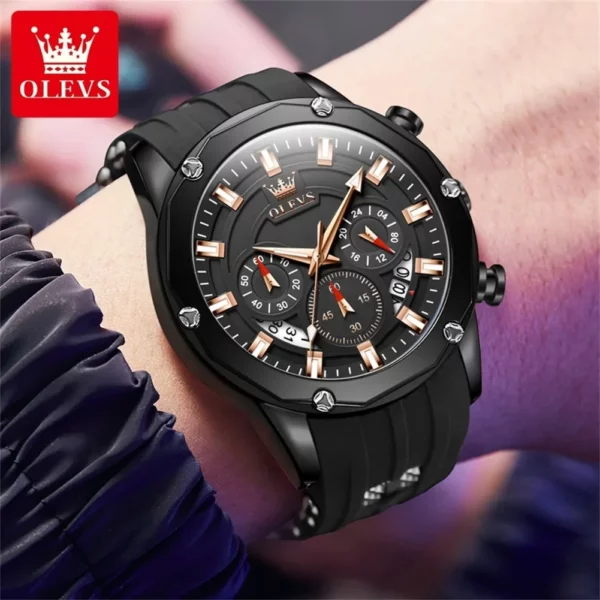 Olevs 9991 For Men -  Black - Image 6