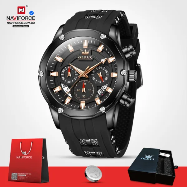 Olevs 9991 For Men -  Black - Image 2