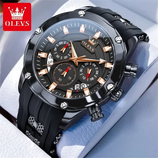Olevs 9991 For Men -  Black - Image 4