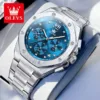 Olevs 3626 CH For Men - Silver Blue - Image 3