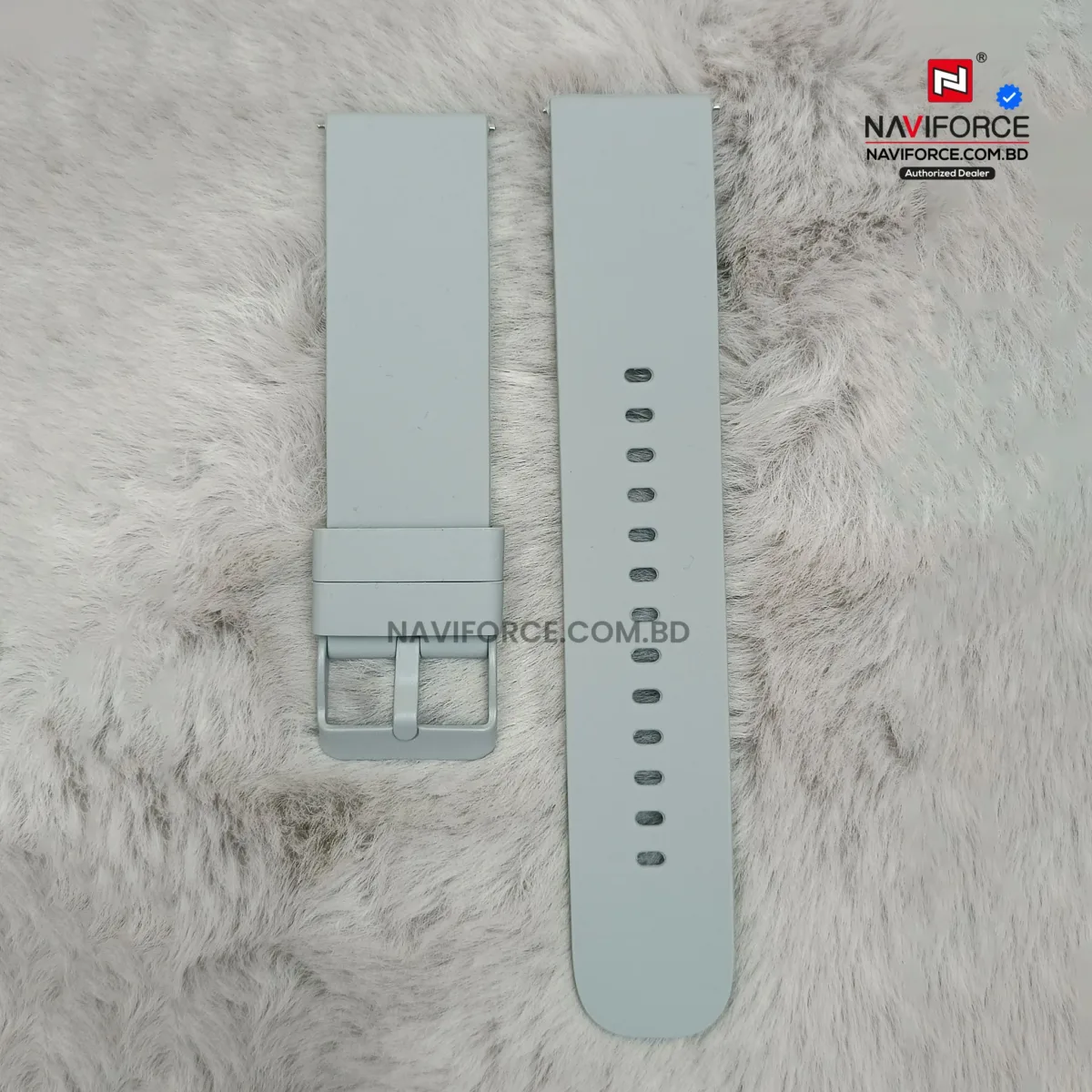 Smart Watch Silicon Strap - Silver ( 22mm) - Image 1