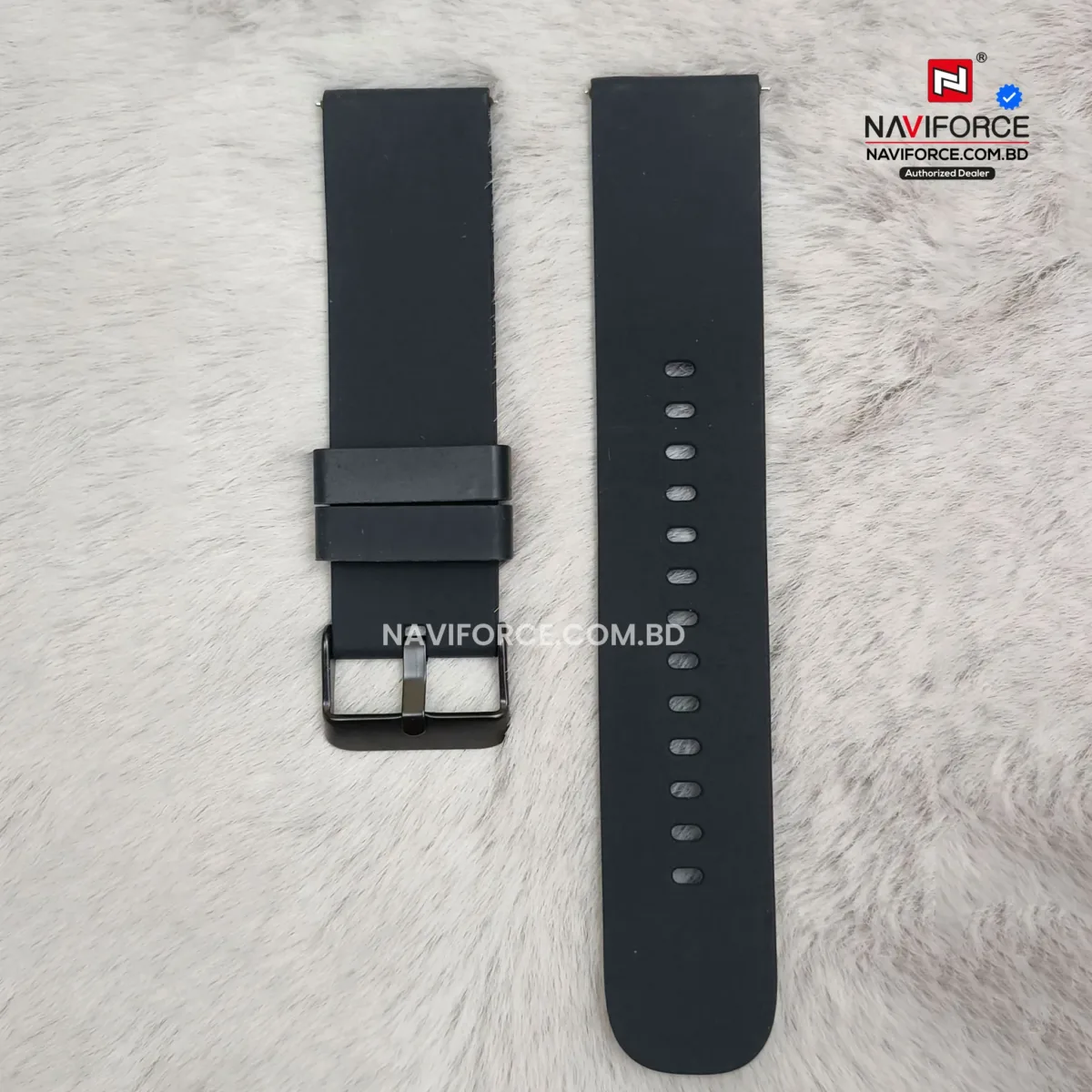 Smart Watch Silicon Strap - Black ( 22mm) - Image 1