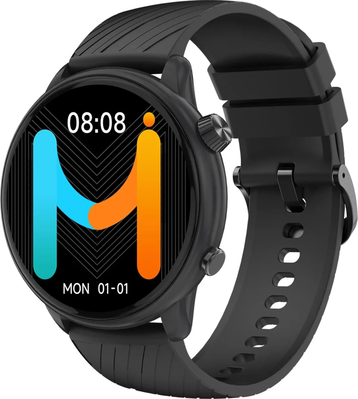 Imiki TG2 AMOLED Smart Watch - Black (Silicone Strap) - Image 1