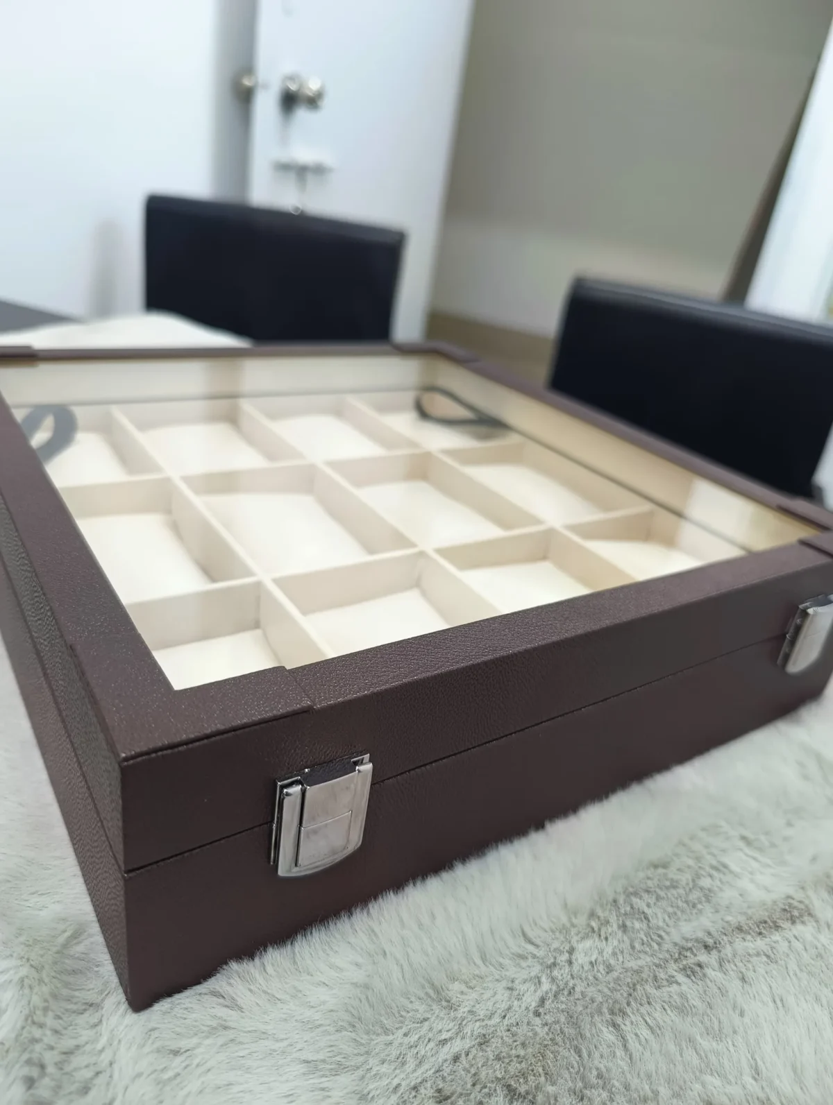 Watch Display Case Box - 12 Slots (Coffee) - Image 4