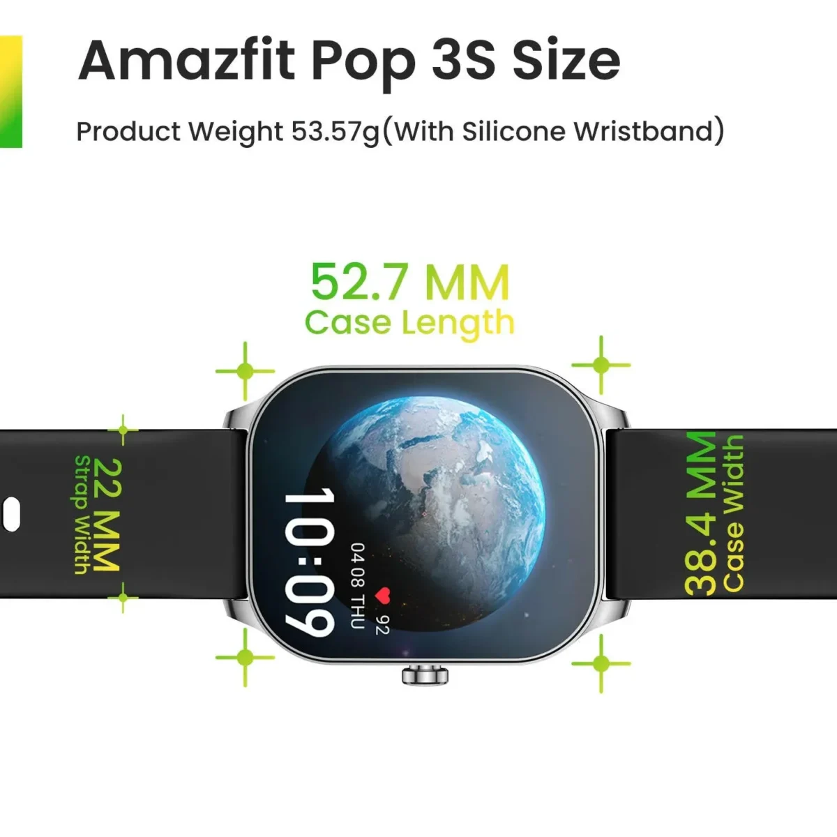 Amazfit Pop 3S Smart Watch - Silver - Image 3