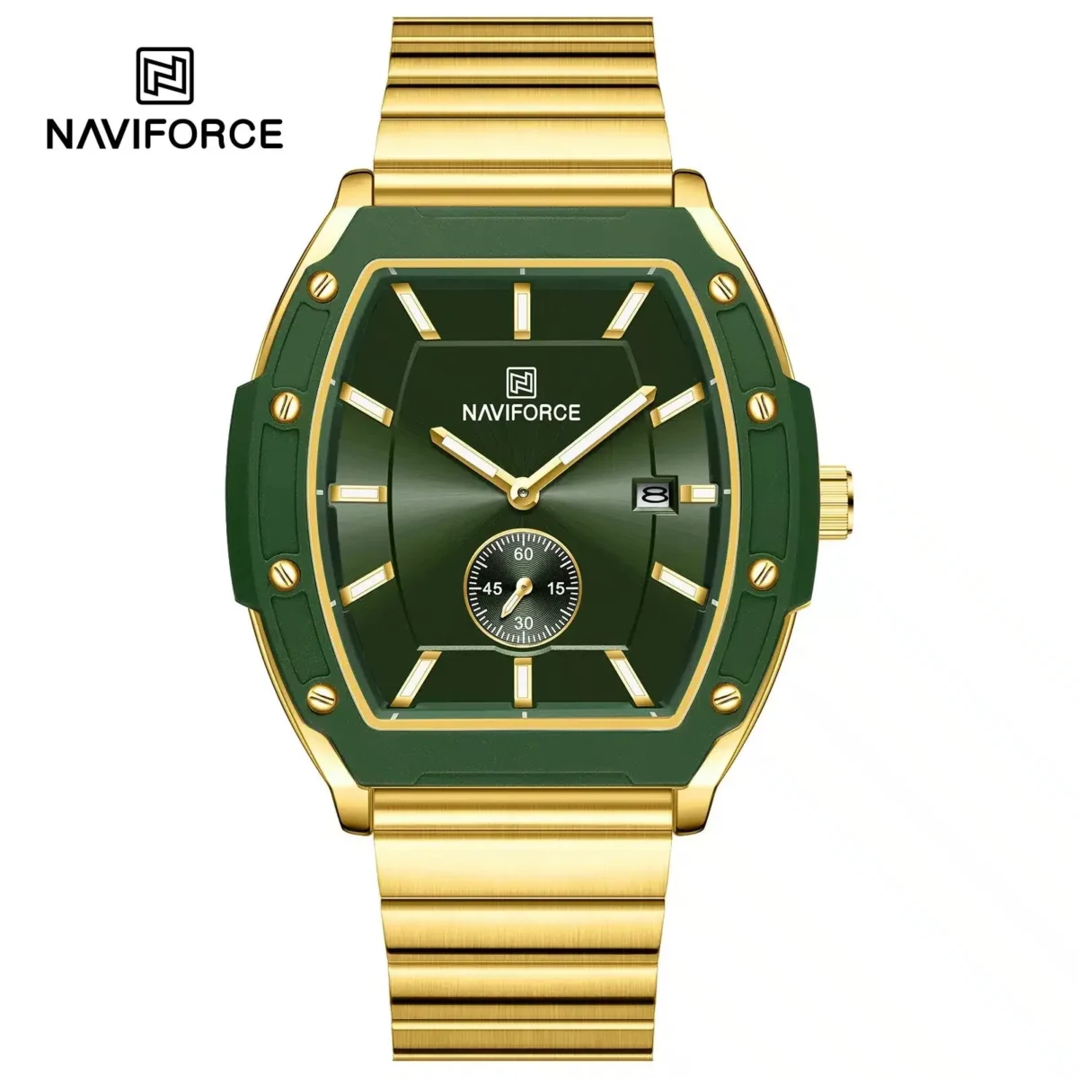 Naviforce 8068 For Men - Gold Green - Image 1