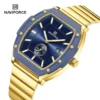 Naviforce 8068 For Men - Gold Blue - Image 2