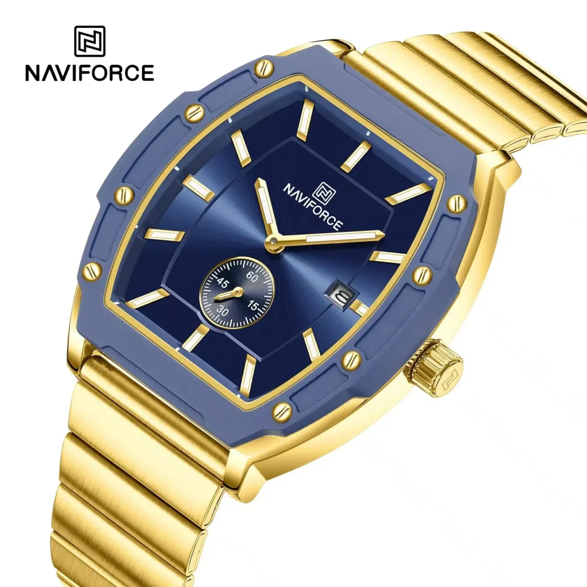 Naviforce 8068 For Men - Gold Blue - Image 2