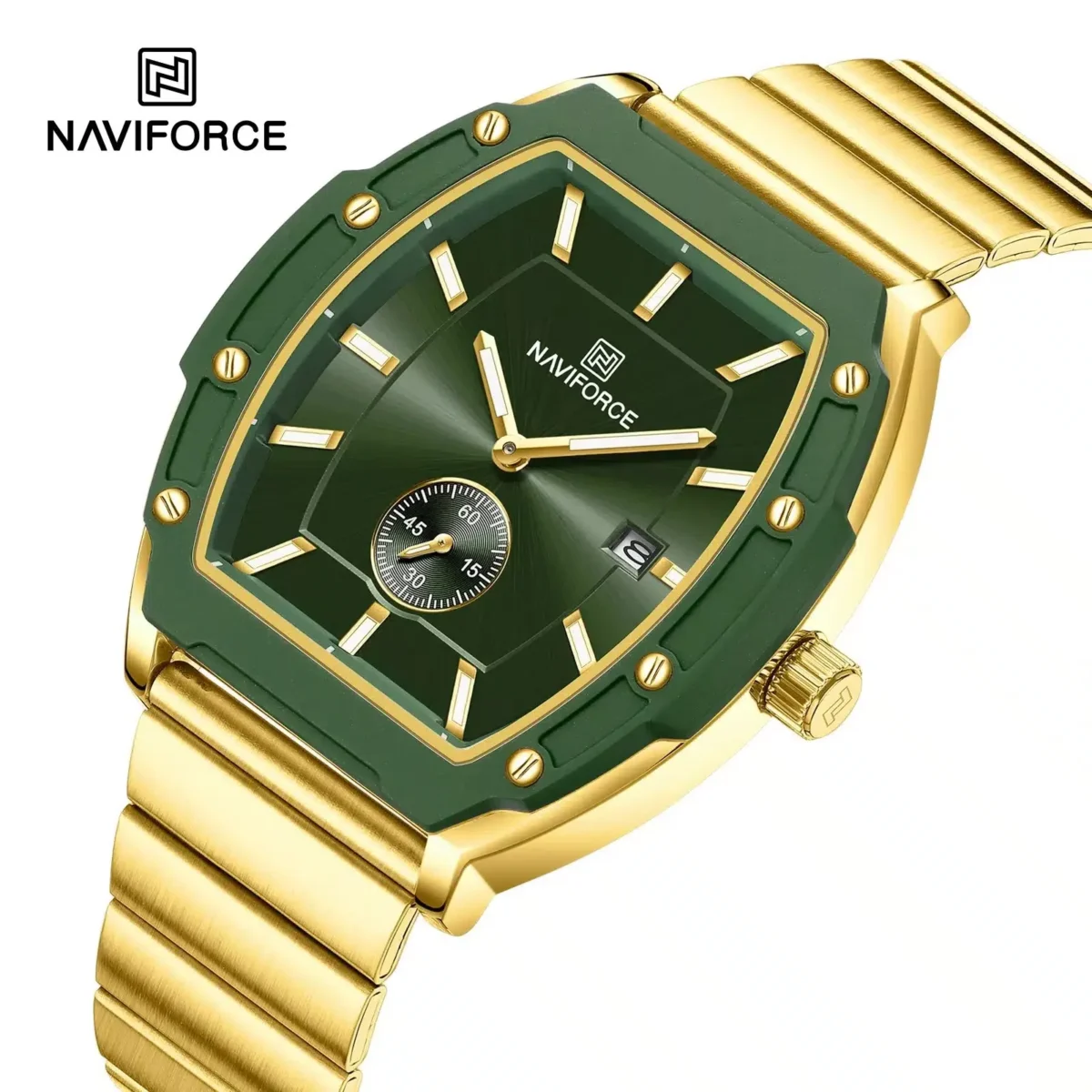 Naviforce 8068 For Men - Gold Green - Image 3