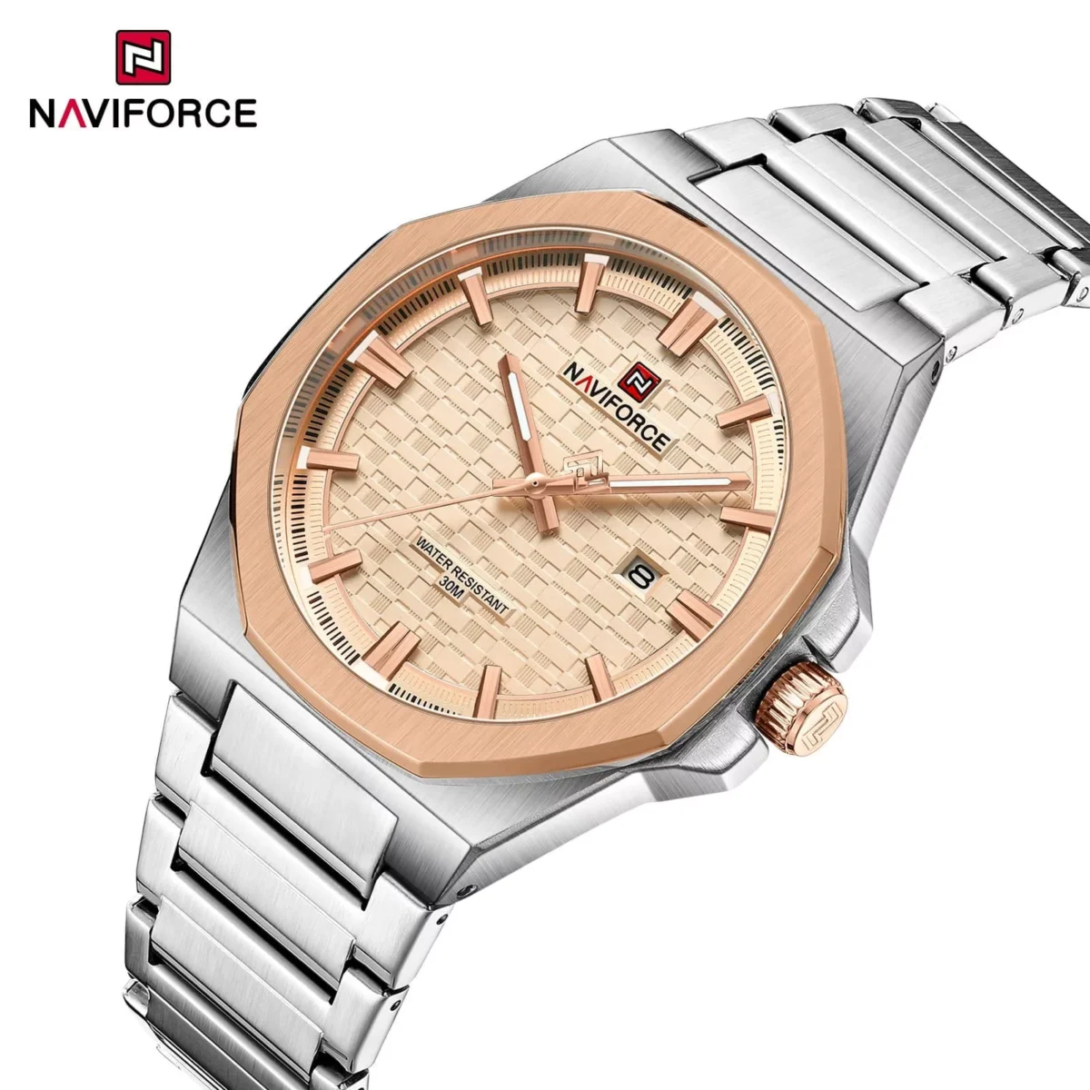 Naviforce 9245 CH – Silver Gold For Men - Image 1