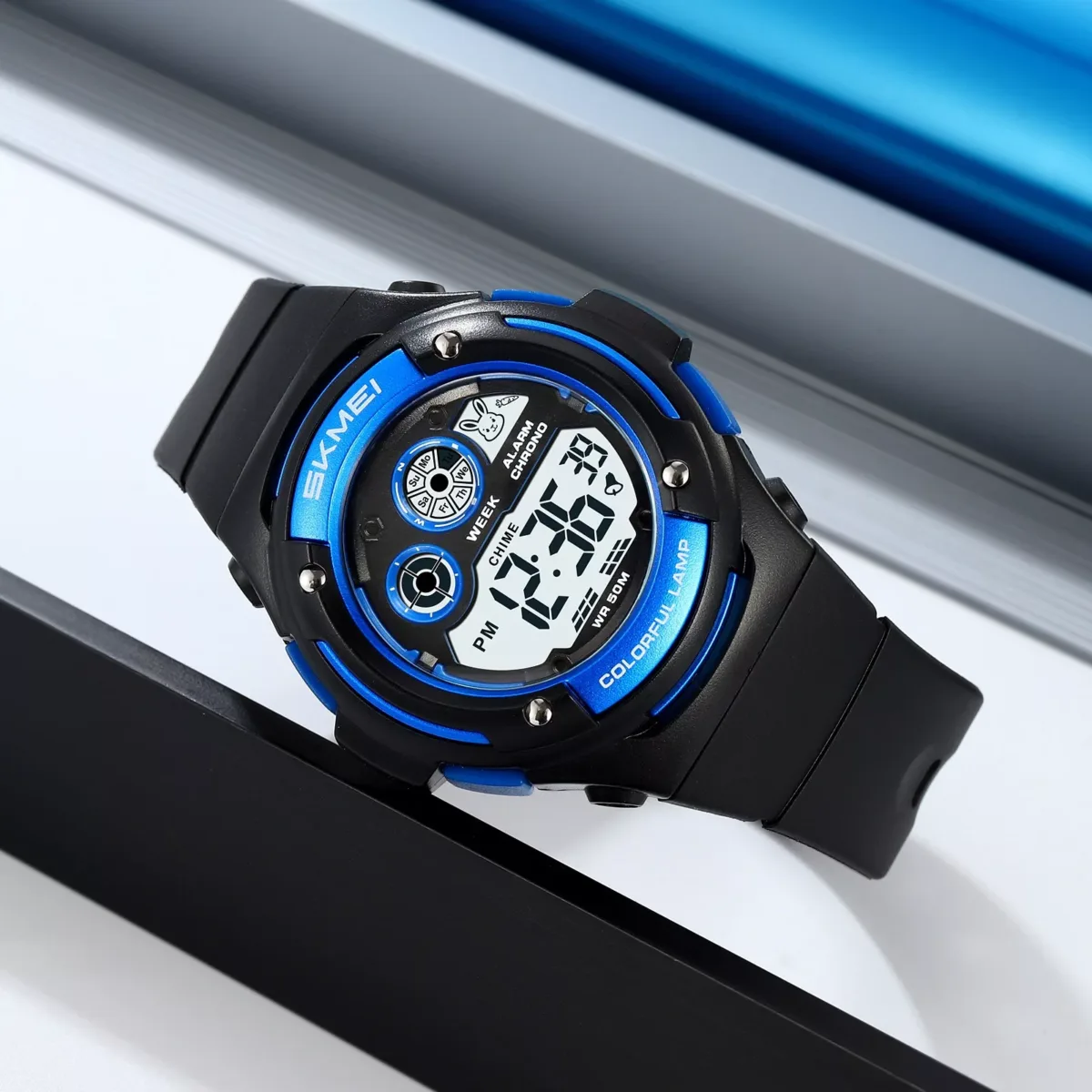 Skmei 2430 Kids Watch 50M Waterproof - Black Blue - Image 3
