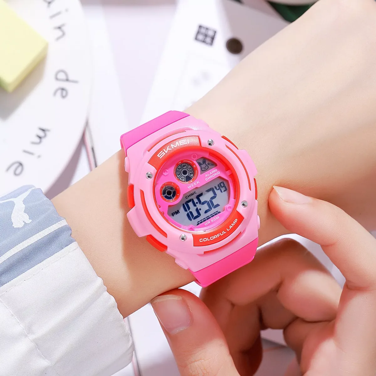 Skmei 2430 Kids Watch 50M Waterproof - Pink - Image 4