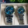 Poedagar 936 Couple Watch - Blue With Premium Box - Image 2