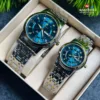 Poedagar 936 Couple Watch - Blue With Premium Box - Image 3