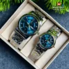 Poedagar 936 Couple Watch - Blue With Premium Box - Image 4