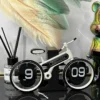 MidClock HY-F117 Unique Bicycle Vintage Flip Desk Clock – White