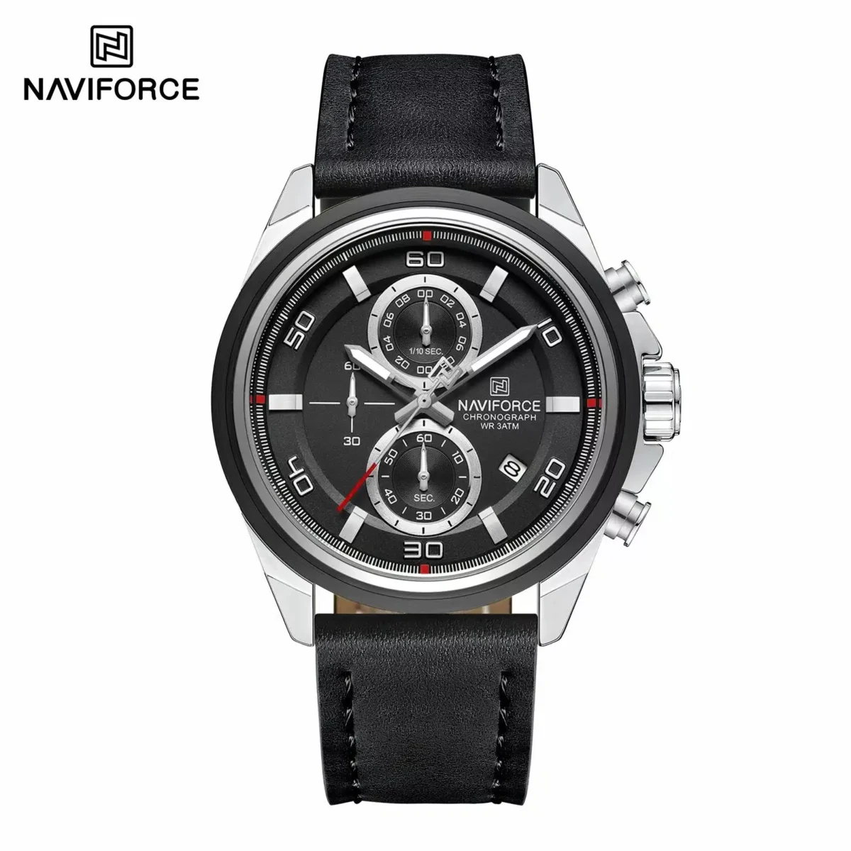 Naviforce 8075 For Men - Silver Black - Image 4
