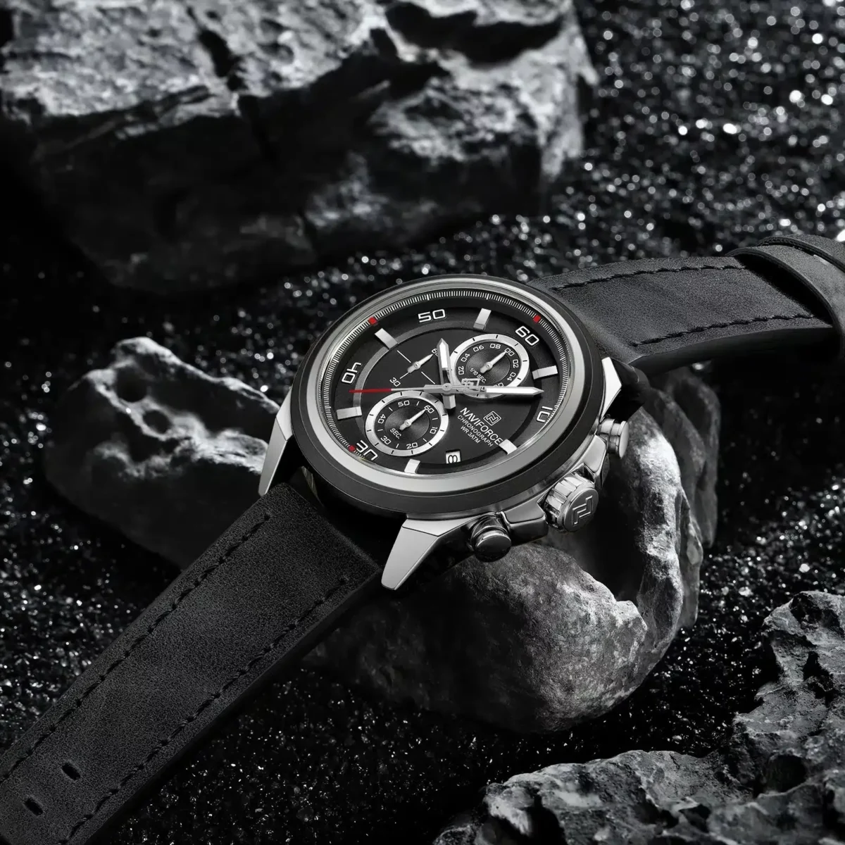 Naviforce 8075 For Men - Silver Black - Image 3