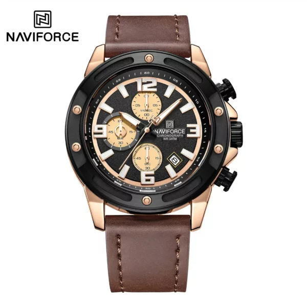 Naviforce 8074 For Men - Rose Brown - Image 1