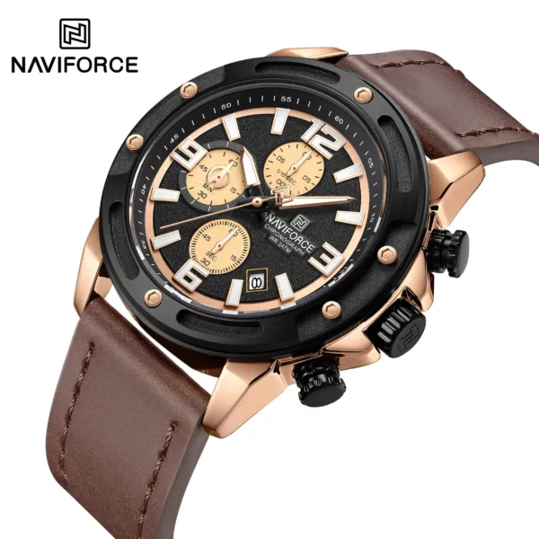 Naviforce 8074 For Men - Rose Brown - Image 5